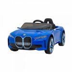 Masinuta electrica pentru copii Novokids BMW I4 cu telecomanda, roti din cauciuc EVA, max 30 kg , usi cu deschidere , 3 viteze, Albastru