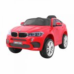 Masinuta electrica pentru copii Novokids BMW X6 M, roti din cauciuc EVA, max 30 kg , usi cu deschidere , baterie 12V, 2 viteze, 2 motoare 390 W, Rosu