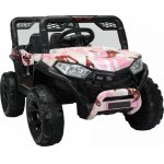 Masinuta electrica pentru copii Novokids Buggy Mini UTV cu faruri luminoase, telecomanda, 3-6 ani , max 30 kg, 3 viteze, model Offroad Roz Camuflaj