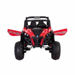 Masinuta electrica pentru copii Novokids Buggy UTV, 2 locuri, faruri luminoase, roti din cauciuc EVA, max 50 kg , 2 baterii de 12V, Mp3/USB, 2 viteze, model Offroad, Rosu/Negru