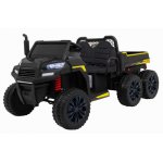 Masinuta electrica pentru copii Novokids Farmer Beast Buggy Negru, 6 roti, 2 locuri, remorca si faruri luminoase, roti din cauciuc EVA, max 60 kg, 24V