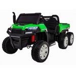 Masinuta electrica pentru copii Novokids Farmer Beast Buggy Verde, 6 roti, 2 locuri, remorca si faruri luminoase, roti din cauciuc EVA, max 60 kg, 24V