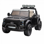 Masinuta electrica pentru copii Ford SuperDuty F450 Black cu 2 locuri,Telecomanda,Acumulator 24V,Lumini LED,Roti rezistente, Oglinzi retrovizoare,Functie troller,Unitate audio USB/Bluetooth,Scaun reglabil,Indicator baterie