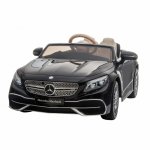 Masinuta electrica pentru copii Mercedes Maybach S650 Black cu licenta,Doua motoare,Roti EVA,Scaun din piele,Usi cu deschidere,Unitate audio cu muzica,Lumini LED
