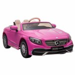 Masinuta electrica pentru copii Mercedes Maybach S650 Pink 12V4.5Ah,echipare premium si licenta,2 motoare,roti EVA,scaun piele,usi cu deschidere,pornire la cheie,unitate audio cu muzica,lumini LED,sistem troller,suspensii