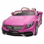 Masinuta electrica pentru copii Mercedes Maybach S650 Pink cu licenta,Doua motoare,Roti EVA,Scaun din piele,Usi cu deschidere,Unitate audio cu muzica,Lumini LED