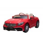 Masinuta electrica pentru copii Mercedes Maybach S650 Red cu licenta,Doua motoare,Roti EVA,Scaun din piele,Usi cu deschidere,Unitate audio cu muzica,Lumini LED