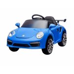 Masinuta electrica pentru copii Porsche RUF CTR3 Police Blue 70w cu licenta,Echipare premium,Roti EVA,Scaun din piele,Oglinzi retrovizoare,Lumini LED,Muzica,Bluetooth/USB,Suspensii,Cod QR video asamblare,Afisaj baterie,Eleron