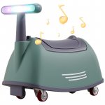 Vehicul RideOn fara pedale pentru copii Nichiduta Glow&GO Dark Green cu Roti silentioase pivotante,Sezut confortabil cu spatiu de depozitare,Lumini LED frontale, Muzica