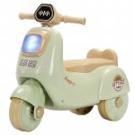 Motocicleta RideON fara pedale pentru copii Nichiduta Happy Lets GO Green cu Far lumina LED, Muzica, Sezut ergonomic cu spatiu depozitare, Sistem de siguranta antirasturnare,Dimensiune 53x26x53 cm