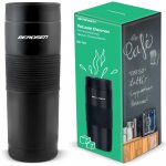 Termos Berdsen Black 590ml,Interior din otel inoxidabil,Capac rezistent la scurgeri,Buton cu pai inclus pentru utilizare fara inclinare,Suprafata antiderapanta,Aspect modern,Pastrare cald 12 ore si rece 24 ore