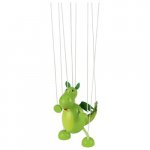 Papusa de teatru Goki din lemn model dinozaur 16cm
