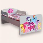 Pat pentru copii My Little Pony cu manere si saltea, 2-12 ani, 160x80 cm