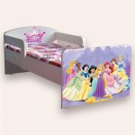 Pat pentru copii Printese cu manere si saltea, 2-12 ani, 160x80 cm