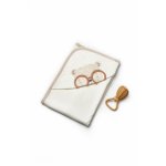 Paturica cu gluga pentru nou nascut, 100% bumbac organic, TeddyBear, BabyCosy