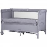 Patut pliabil Chipolino Relax Cloud Linen cu laterala culisanta, intrare laterala cu fermoar, geanta pentru transport, greutate admisa 15 kg
