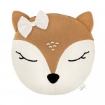Perna decorativa din muselina Bambi cu fundita, Little Amy, Camel, 30 cm