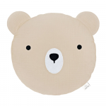 Perna decorativa din muselina Ursulet, Little Amy, Bej deschis, 30 cm