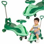 PlasmaCar SwingFix S2 Green cu maner parental,lumini LED,Roti silentioase din cauciuc,Centura de siguranta,de la 3 ani