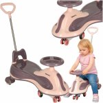 PlasmaCar SwingFix S2 Pink cu maner parental,lumini LED,Roti silentioase din cauciuc,Centura de siguranta,de la 3 ani