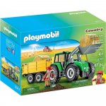 Set constructie Playmobil Tractor cu remorca si incarcator frontal 47 piese