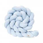 Protectie de pat impletita, MiniMini, Velvet Magic, Baby Blue, 200 cm