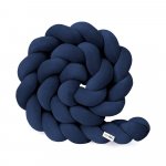Protectie de pat impletita, MiniMini, Velvet Magic, Bleumarin, 250 cm