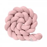 Protectie de pat impletita, MiniMini, Velvet Magic, Roz Pudrat, 250 cm