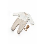 Salopeta eleganta TeddyBear, BabyCosy, 100% bumbac organic, marime 6-9 luni