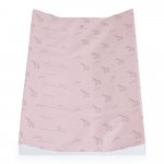 Saltea de infasat moale Cangaroo Pink Giraffe 44x67 cm cu Suprafata impermeabila,Taliometru,Margini ridicate pentru siguranta