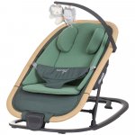 Scaunel balansoar Chipolino Senso Basil Wood cu spatar reglabil, bara de jucarii, suport pentru cap, centuri de siguranta, pliere compacta
