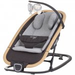 Scaunel balansoar Chipolino Senso Cloud Wood cu spatar reglabil, bara de jucarii, suport pentru cap, centuri de siguranta, pliere compacta
