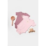 Set 2 body Bamboo, roz, BabyCosy, 50% bumbac + 50% bambus, marime 9-12 luni