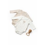 Set 2 body-uri cu maneca lunga petrecute, TeaddyBear, BabyCosy marime 6-9 luni