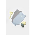 Set 2 body-uri fara maneci Bamboo, bleu, BabyCosy, 50% bambus + 50% bumbac, marime 3-6 Luni