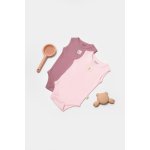 Set 2 body-uri fara maneci Bamboo, roz, BabyCosy, 50% bambus + 50% bumbac, marime 6-9 luni