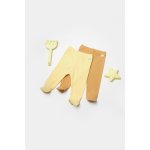 Set 2 pantaloni cu botosei Bamboo, galben, BabyCosy, 50% bumbac + 50% bambus, marime 6-9 luni