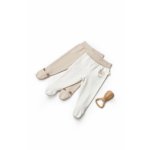 Set 2 pantaloni cu botosei bebe TeddyBear, BabyCosy, 100% bumbac organic marime 3-6 Luni