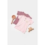 Set 2 tricouri Bamboo,roz, BabyCosy, 50% bumbac + 50% bambus, marime 12-18 Luni