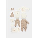 Set de 10 piese pentru nou nascut, 100% bumbac organic, Giraffe, BabyCosy