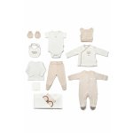 Set de 10 piese pentru nou nascut, 100% bumbac organic, TeddyBear, BabyCosy
