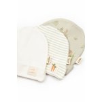 Set de 3 caciulite pentru nou nascut, 100% bumbac organic, Rabbit, BabyCosy