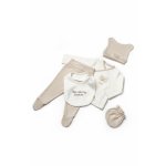 Set de 5 piese pentru nou nascut, 100% bumbac organic, TeddyBear, BabyCosy