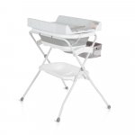 Set de baie 2in1 Cangaroo Como Gri cu design Pliabil,Masuta de infasat impermeabila cu taliometru,Cadita pliabila cu furtun scurgere apa,Organizator,Polita pentru accesorii,Inaltime confortabila pentru parinti