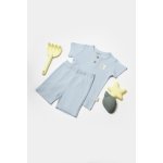 Set tricou cu pantaloni Bamboo, blue, BabyCosy, 50% bumbac organic + 50% bambus, marime 3-6 Luni