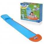 Tobogan cu apa pentru 1 persoana Bestway H2O GO Tsunami Splash Ramp Albastru, Lungime 488 cm, Conectare la furtun, Aspersoare incorporate, Punct start si finish gonflabile, Patch de reparare inclus