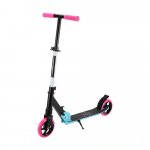 Trotineta copii si adolescenti Novokids Cool Girl Roz cu Turcoaz, maxim 100 kg, functie Super Brake, suspensie fata, diametru roata 200 mm