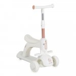 Trotineta pentru copii Byox Velvet Royal White 2in1 cu scaunel detasabil,Suport picioare incorporat,Roti din PU,Ghidon cu inaltime reglabila,Efecte muzicale si luminoase,Frana pe roata din spate,Recomandata de la 3 ani
