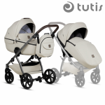 Carucior 2 in 1 Tutis Uno 5+ Black Sesame 168 din piele ecologica, sezut reversibil, spatar reglabil, roti cu blocare, bara detasabila, accesorii incluse
