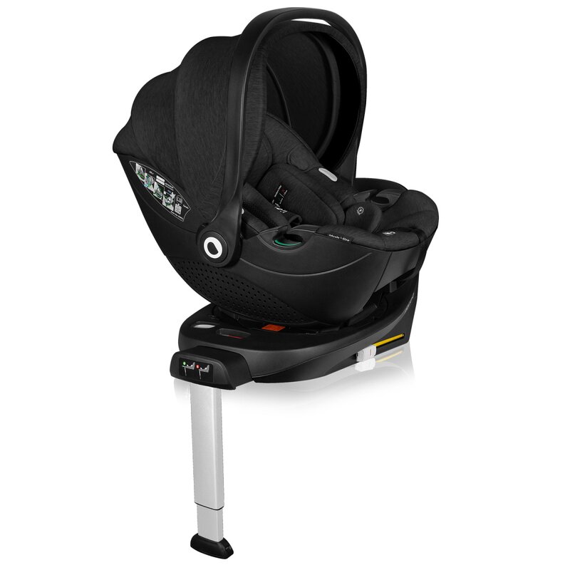 Baza scaun auto i-Size Lionelo Moxie Negru, rotativa 360, cu isofix si picior stabilizator, indicatori pentru instalare corecta - 5